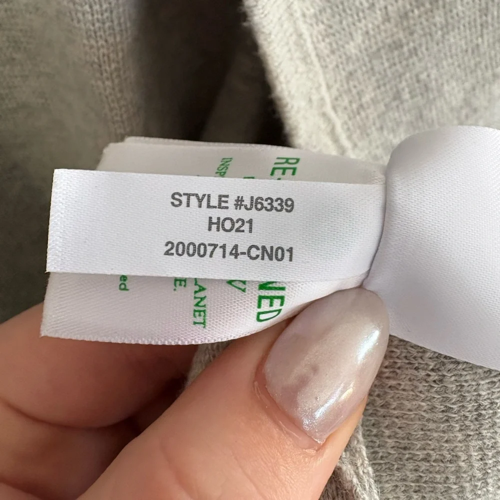 J. Crew Light Gray Open-Front Cardigan Sweater